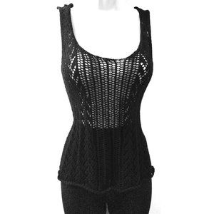 Buffalo David Bitton – Black Crochet Knitted Tank Top